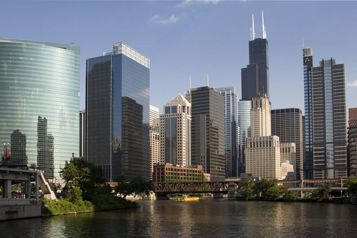 Hyatt Building from the Chicago River