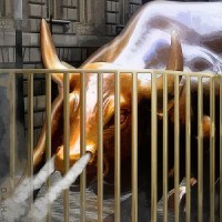 Wall Street Bull Behind Bars