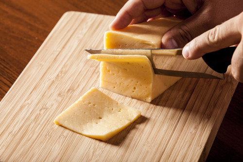 Cheese on a cutting board