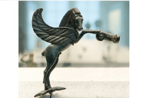 Bronze Pegasus used to decorate a tool 