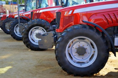 Farm tractors at exhibition